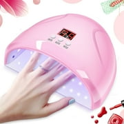Caveen Nail Dryer, 48W UV LED Nail Lamp with Automatic Sensor, Portable UV Light for Gel Nail Polish, Quick-drying, 3 Timer Setting