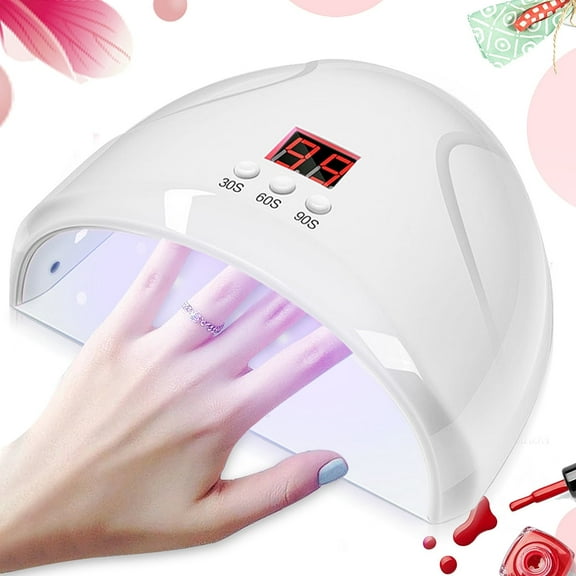Caveen Nail Dryer, 48W UV LED Nail Lamp with Automatic Sensor, Portable UV Light for Gel Nail Polish, Quick-drying, 3 Timer Setting