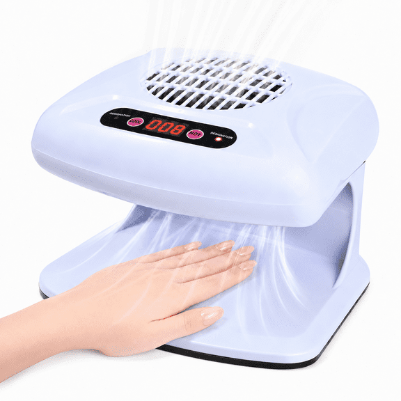 Nail Dryer Fan,300W Timing Air Nail Gel Fast Drying Curing Nail Fan Dryer for Regular Polish, Hot & Cold Wind Nail Blower Dryer for Manicure Salon and Daily Home Use