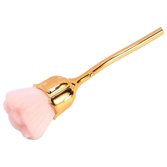 Nail Dust Brush Pink Brush Nail Art Cleaning Brush Blush Powder Brush(Gold)