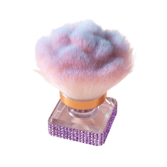 Nail Dust Brush, Pink Rose Soft Duster Brush Art Dust Powder Remover Makeup Manicure Brushes Clean Up Tools for Acrylic Nails, Multifunctional Single Loose Powder Brush Purple