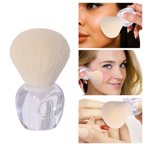 Nail Dust Brush, Pink Rose Soft Duster Brush Art Dust Powder Remover, Makeup Manicure Brushes Clean Up Tools for Acrylic Nails, Multifunctional Single Loose Powder Brush, White