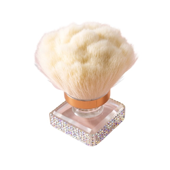 Nail Dust Brush, Pink Rose Soft Duster Brush Art Dust Powder Remover Makeup Manicure Brushes Clean Up Tools for Acrylic Nails, Multifunctional Single Loose Powder Brush White