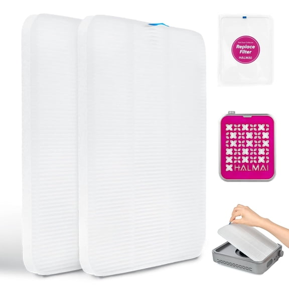 Nail Dust Collector Replacement Filter 2 Pack, Reusable Dust Filter Compatible with Nail Dust Collector Vacuum Machine, Nail Vacuum Dust Extractor Accessories (White)