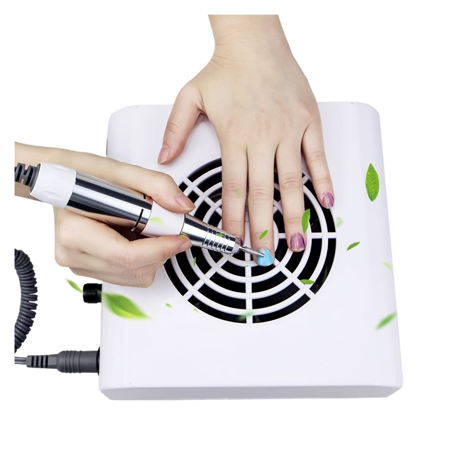 Nail Dust Vacuum, 2-IN-1 Nail Drill & Nail Dust Collector Manicure Mill Cutter Machine For Manicure With Powerful Fan Nail Pedicure File ,Powerful Suction
