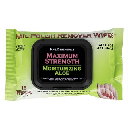 Nail Essentials Brand - Nail Polish Remover Wipes - Moisturizing Aloe (15 Count - 3 Month Supply)