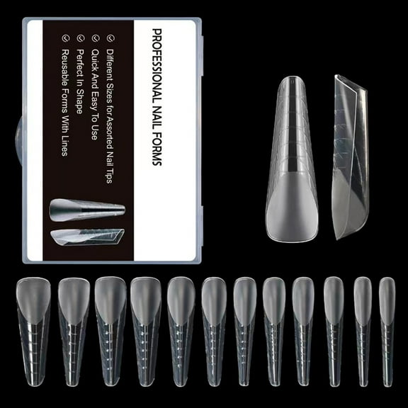 Nail Extension Form Tips Clear UV Gel Acrylic Nails Mold Artificial False Nail Tips Duals Nail System Form Manicure Tool