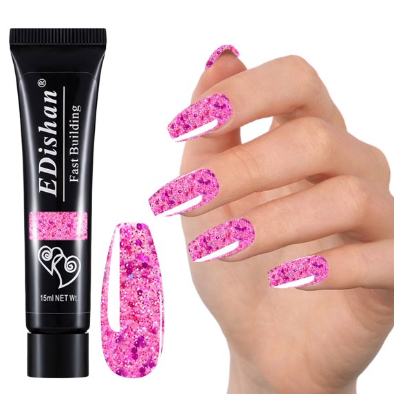 Nail Extension Gel D - Nail Extension Gel Kit, Fast Crystal & Sequin Extension Polish 15Ml, Nail Extension Easter Mother'S Day False Nail