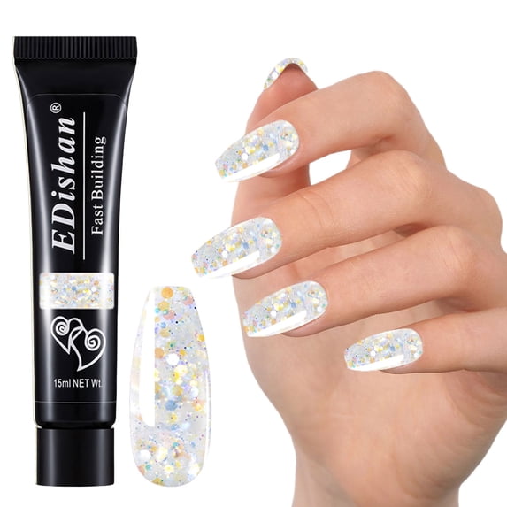 Nail Extension Gel G - Nail Extension Gel Kit, Fast Crystal & Sequin Extension Polish 15Ml, Nail Extension Easter Mother'S Day False Nail Makeup Organizers