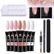 Nail Extension Gel Kit - UV Gel Nail Kit, 3PCS Solid Extension Gel Set with Nail Brush File Tips, DIY Nail Art Tools, Strong Flexible Lightweight Formula, Salon Home Use, Holiday G