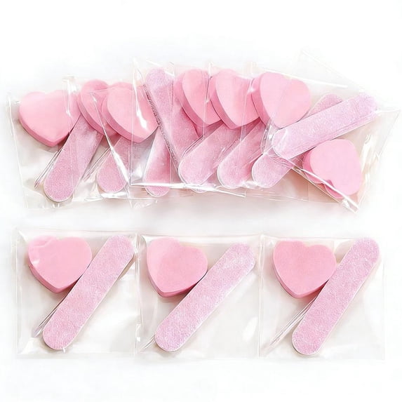 Nail File and Buffer Set,Buffer Block Nails Files Double Sided for Acrylic and Natural Nails,Manicure Tools Kit Nail Care Kit with 10 pcs Glitter Files,10pcs Heart Shape Buffers Blocks