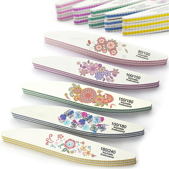 Nail File Set Buffers Kit Natural Acrylic Nails Dual Sides Emery Board 80 100 150 180 240 Grit Coarse Nail Files Tools