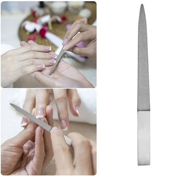 Stainless Steel Nail File Thick -Sided Manicure Grinding Tool for and Home Use