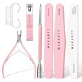 thumbnail image 1 of Nail File and Buffer Set, Pink Basic Prep Kit with Cuticle Clipper, Trimmer, Pusher, Brush, Manicure Care Kit for Natural and Acrylic Nails (7pcs), 1 of 4