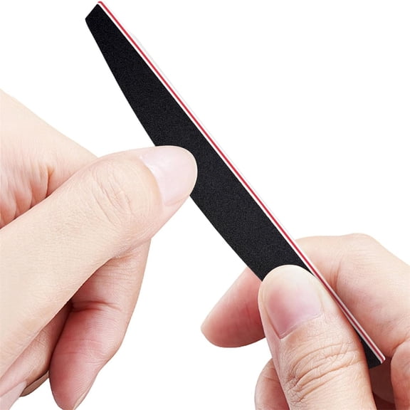 Nail File and Thin Buffer Block, Black Half Crescent Shape Double Sided Manicure Tools, Thin Sanding Buffing Grinding Plisher File, 100/180 Grit