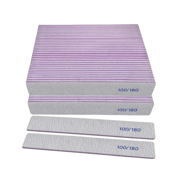 Nail Files (25Pack), 100/180 Grit Emery Boards Nail File for Natural Nails and Acrylic Nails, Double Sided Emory Boards limas para unas acrilicas Profesional Fingernail Filer Reusable Manicure Gray