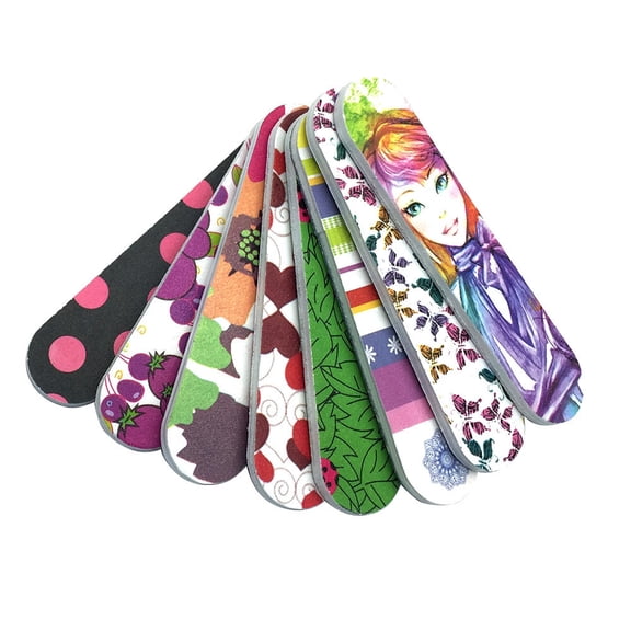 Nail Files 8 Pack Reusable Double Sided Professional 100/180 Grit Colorful Manicure Pedicure Tool