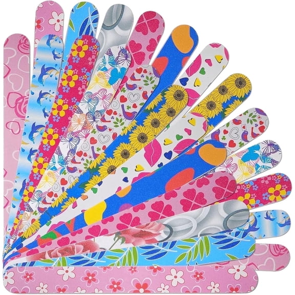 HODESunPure Dual-Sided 180 Grit Emery Board Nail File Set for Natural Nails, Manicure, Shaping, Buffing, 24 Pieces