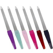 Nail Files for Natural Nails Made of Stainless Steel, Sword Fingernail Files with Sharp Pointed Tip Non Slip Handle, Diamond Finger Nail Filers for Women Sapphire Grit Color