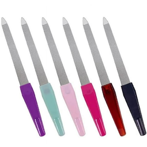 Nail Files for Natural Nails Made of Stainless Steel, Sword Fingernail Files with Sharp Pointed Tip Non Slip Handle, Diamond Finger Nail Filers for Women Sapphire Grit Color