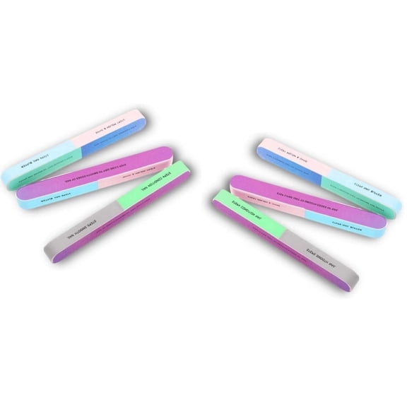 Nail Files and Buffer, 7 Sided Nail File and Buffers for Women Girls, Manicure Tools Kit Nail Buffer Block Nail Polishing Buffer, 6 Pack