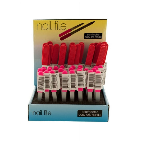 Nail Files with Easy-Grip Handles Counter Top Display (Case of 48 )