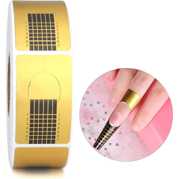 Nail Forms for Gel Builder - 100PCS Paper Nail Forms for Gel Nails - Gold Nail Extension Sticker Forms - Self-adhesive Nails Paper Forms for Nail Extension