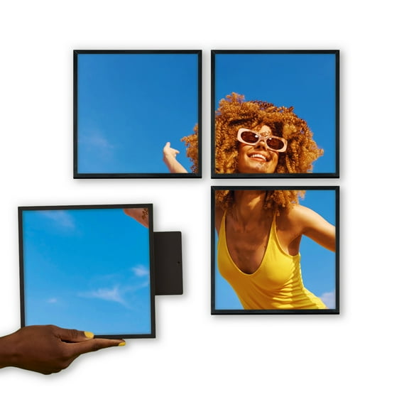 TilePix Nail Free Black Frame, 4-Piece Split Image