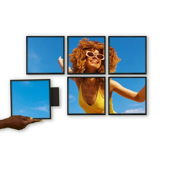 TilePix Nail Free Black Frame, 6-Piece Split Image