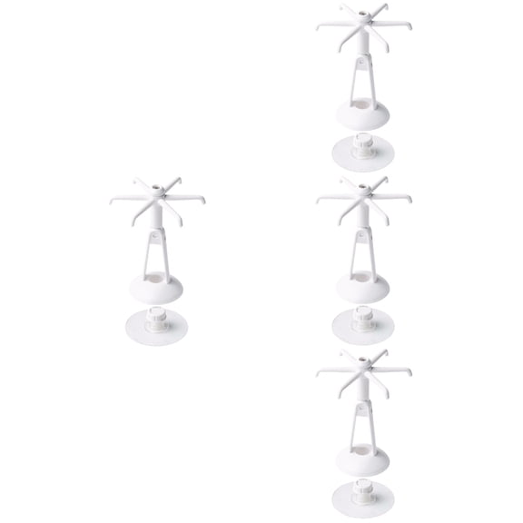 4-Pack Nail-Free Rotating Kitchen Hooks Sticky Storage Hangers for Utensils, Abs Plastic, White, Space-Saving Organizer