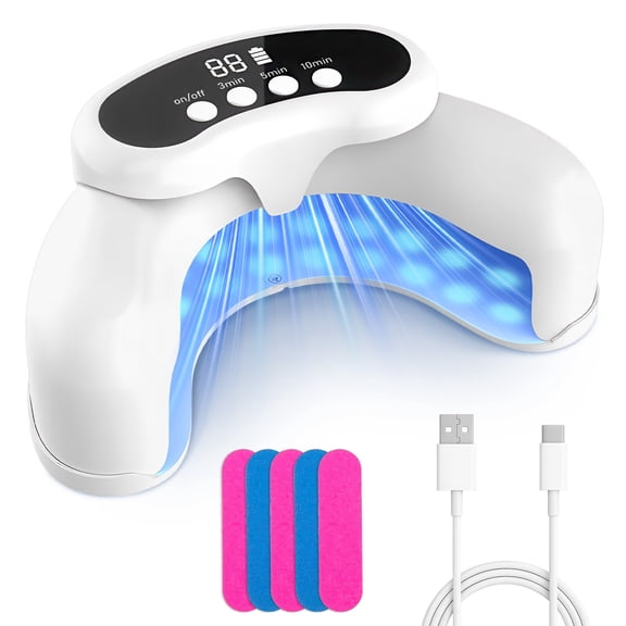 Zvous Nail Fungus Laser Device, 905nm Infrared + 470nm Blue Light, 3 Auto Timing Modes, for Damaged & Discolored Nails (WHITE)