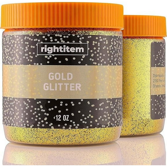 Nail Glitter - Gold Chunky Glitter in Jar - 12 Oz Glitter for Crafts - Glitter for Slime - Face Glitter - Candle Glitter - Body Glitter