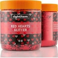 thumbnail image 1 of Nail Glitter - Red Hearts Chunky Glitter in Jar - 10 Oz Glitter for Crafts - Glitter for Slime - Face Glitter - Candle Glitter - Body Glitter, 1 of 8