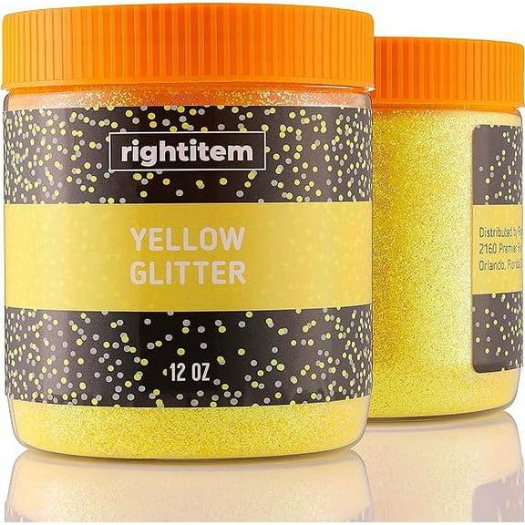 Nail Glitter - Yellow Fine Glitter in Jar - 12 Oz Glitter for Crafts - Glitter for Slime - Face Glitter - Candle Glitter - Body Glitter