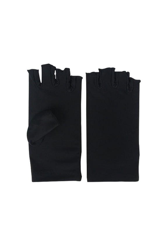 Nail Gloves - Illuminated, Open Finger, Anti-Black - Manicure/Outdoor Use