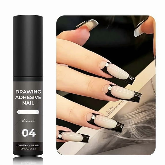 Nail Glue, Metal Glue, High Density Phototherapy Nail Art Glue for Precise Edge Painting, LED Compatible, Long Lasting Finish, Easy Application Gel