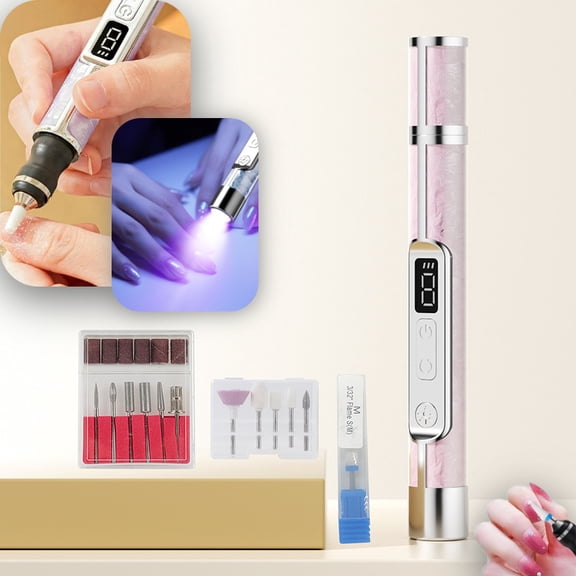 Nail Grinder - 2026 New 20000 RPM Electric Nail File with UV Curing Light,Rechargeable Toe NailSander,12 Grinding Heads & LED Display,3 Speeds NailRemoving Tools,Portable Pedicure Tool