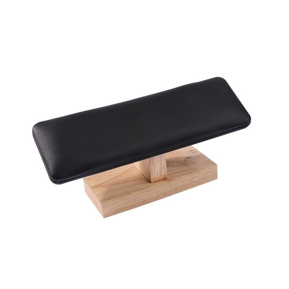 Nail Hand Pillow, Nail Hand Rest, Anti Slip Manicure Arm Rest Cushion ,Durable Nail Feet Rest Pillow, PU Leather with Wood Base for Home, Salon black