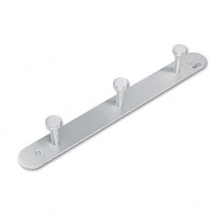 Nail Head Wall Coat Rack- Three Hooks- Metal- Satin Aluminum