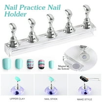 Nail Holder for Painting Nails,Nail Stand for Press Ons,Acrylic Nail Stands for Press on Nail Kit Nail Holder for Painting Nails Golden Alloy Nail Holder Magnetic Nail Display Practice(Silver)