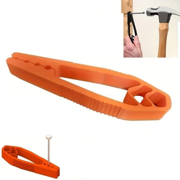 Nail Holder Pliers for Hammering – Nail Fixing Tools Portable Woodworking Nail Fixing Tool, Keep Fingers Safe in Woodworking & Repair(Orange)