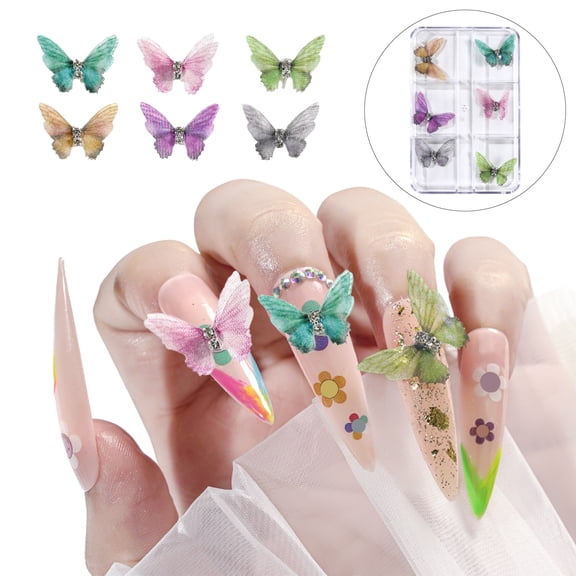 Nail Jewelry Set DIY Craft Removable Nail Stickers Smart Jewelry Bottom 6 Grid Design Supplies for Salon