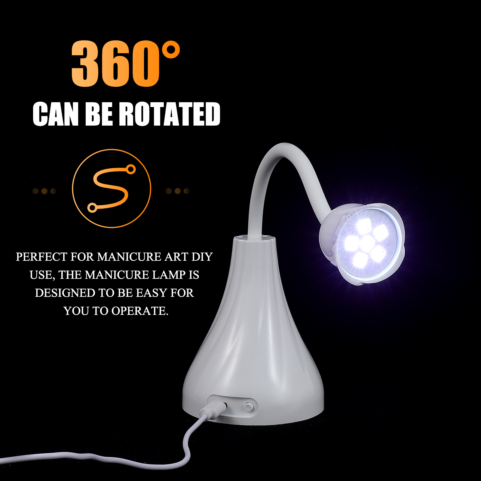 Nail Lamp 1 Set of Portable Nail Polish Dryer LED Nail Art Lamp Quick