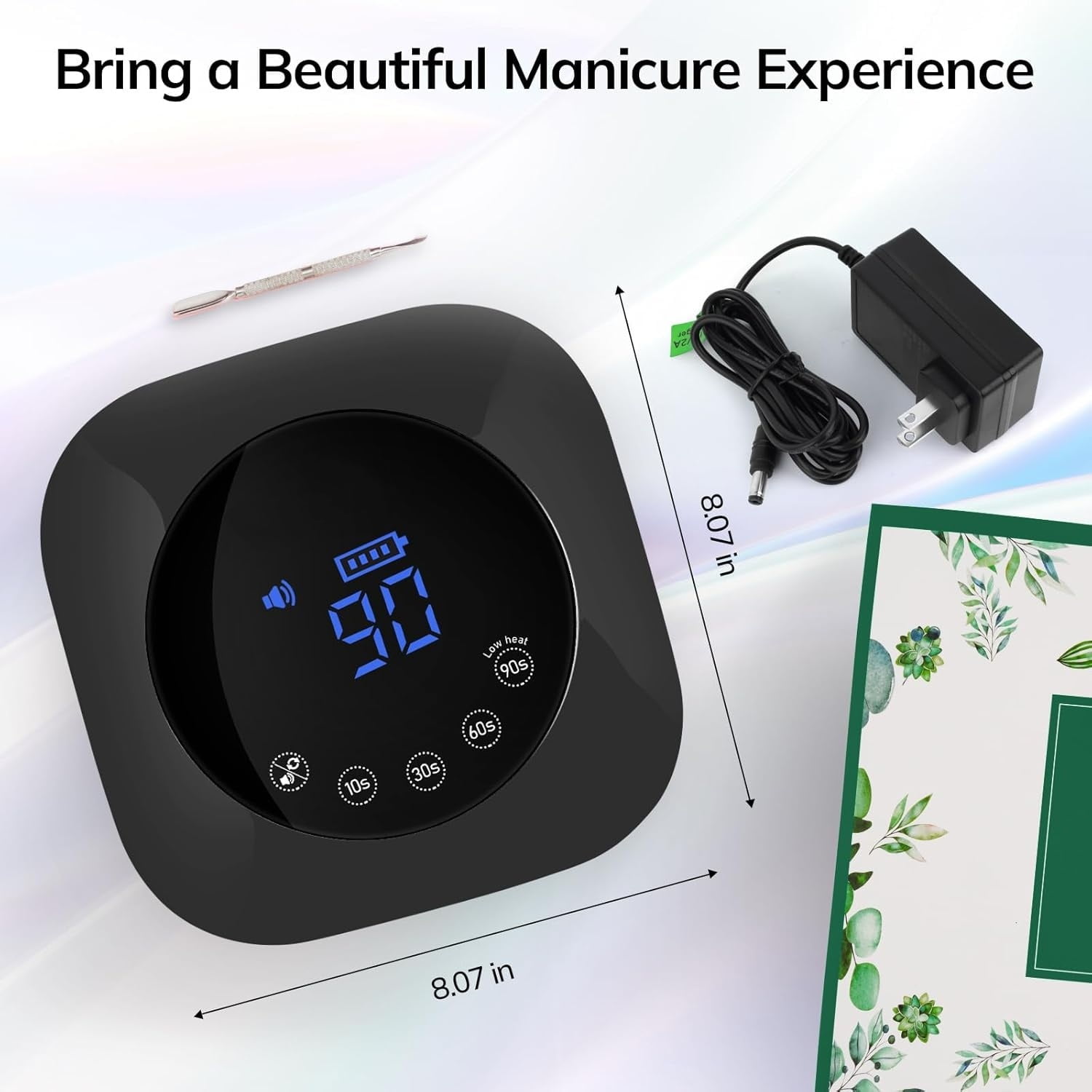 Nail Lamp 54W Rechargeable Nail Dryer Gel Polish Light with Large Touch Display, Professional Fast Curing Lamp with 4 Timer Setting Auto Sensor for Salon & Home