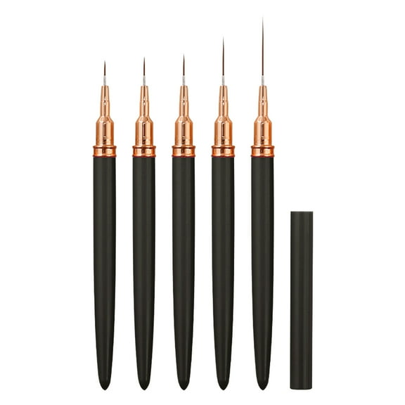 Nail Liner Brush 5 Piece Nail Painting Brush Set for Precise Details and Long Lines Ideal for Fine Art and Nail Design Applications