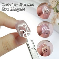 Nail Magnet Pen, Cat Eye Nail Magnetic Design Art Tool Rabbit Shaped Irons Versatile Cat Eye Gel Polish Magnet Supplies for Home Salon Nails Studio Use