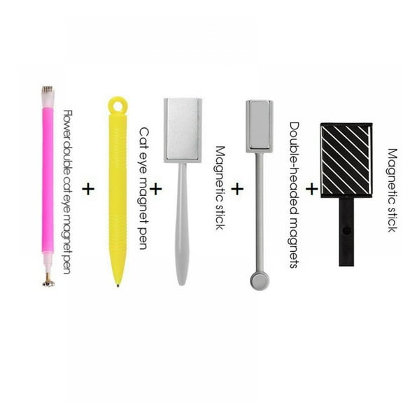Nail Magnet Tool Nail Magnet Stick Double-Headed Magnets Cat Eye Magnet Pen Flower Double Cat Eye Magnet Pen