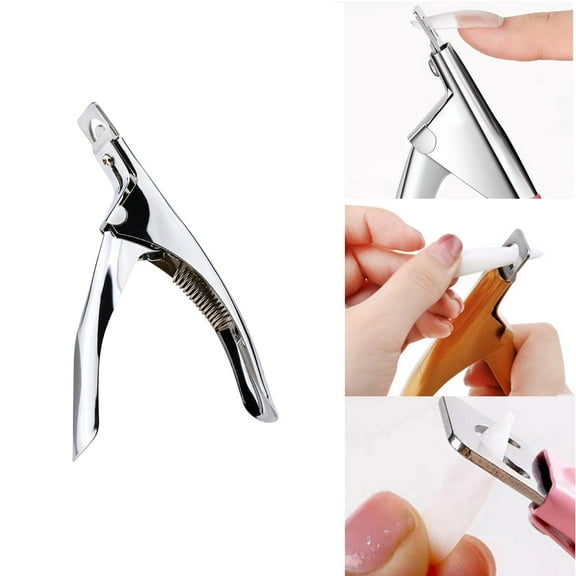 Nail Manicure Tools - DIY French Fake Nails Crystal Light, 1pc Durable U Shaped Scissors, Stainless Steel, Precision Cutting, Salon Quality, Nail Art Kit, Nail Grooming, Women Makeup Organizers
