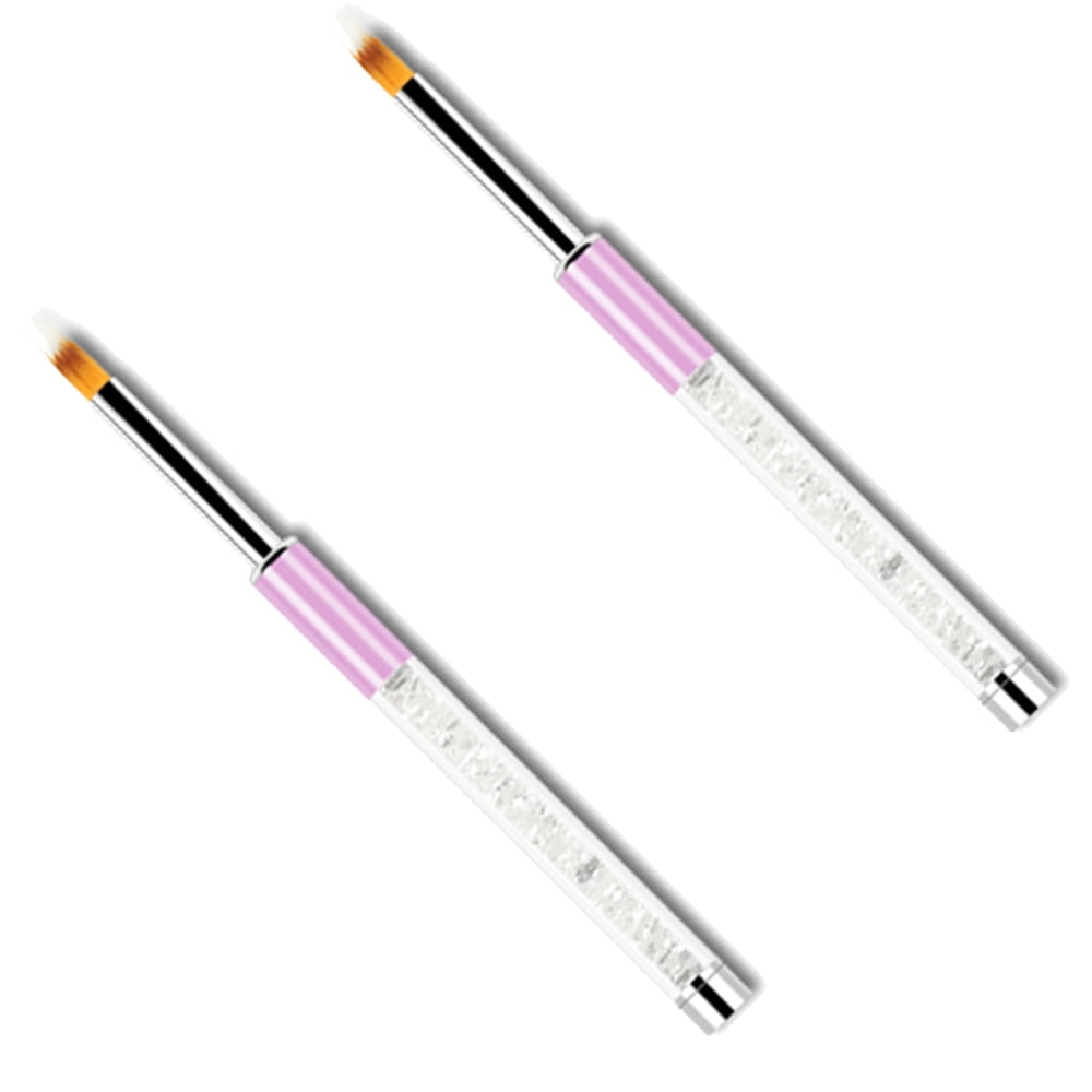 Nail Ombre Brush Nail Art Gradient Painting Brush With Rhinestone Handle For Nail Design, For Gel Nails