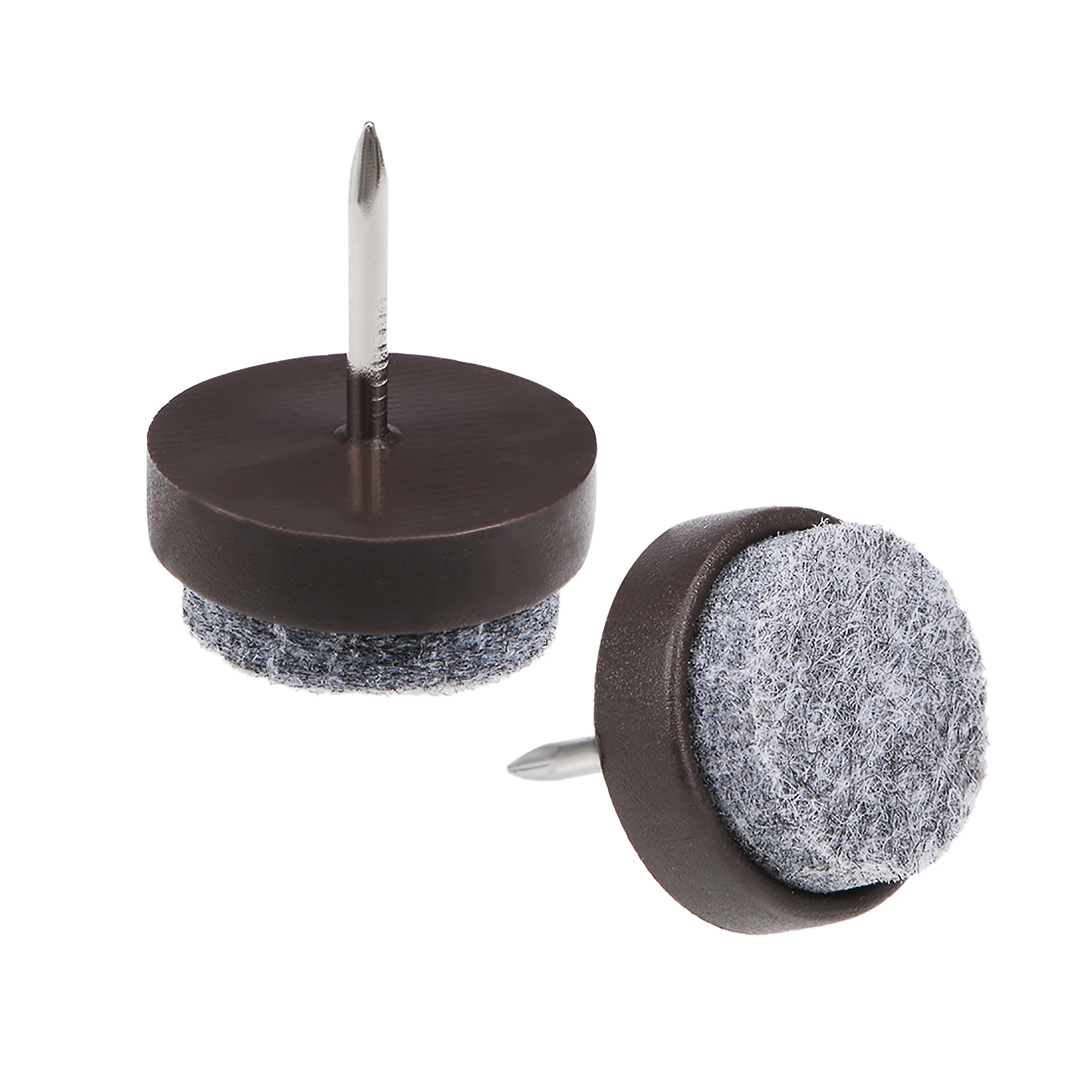 Nail On Furniture Felt Pads Chair Table Leg Protector 20mm Dia Brown